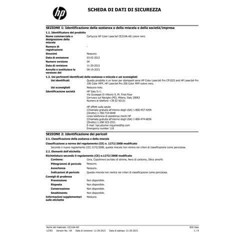 Toner 126A HP nero  CE310A